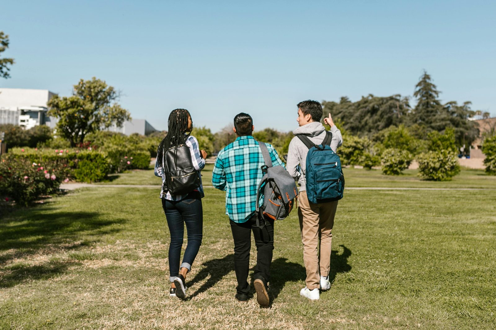 Students walking near campus